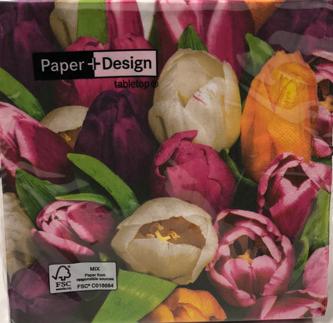 Luncheon Napkin - Tulips in Colour