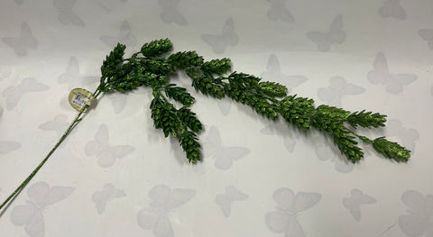 Glittered Pinecone Spray -Green