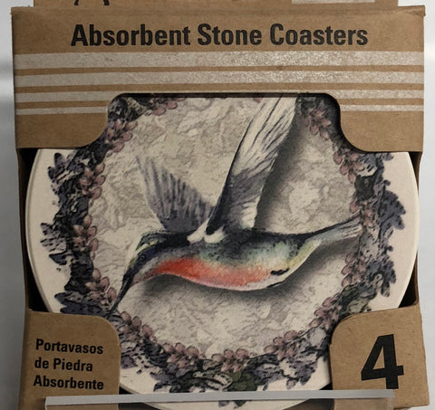Absorbent Stone Coaster -Hummingbird