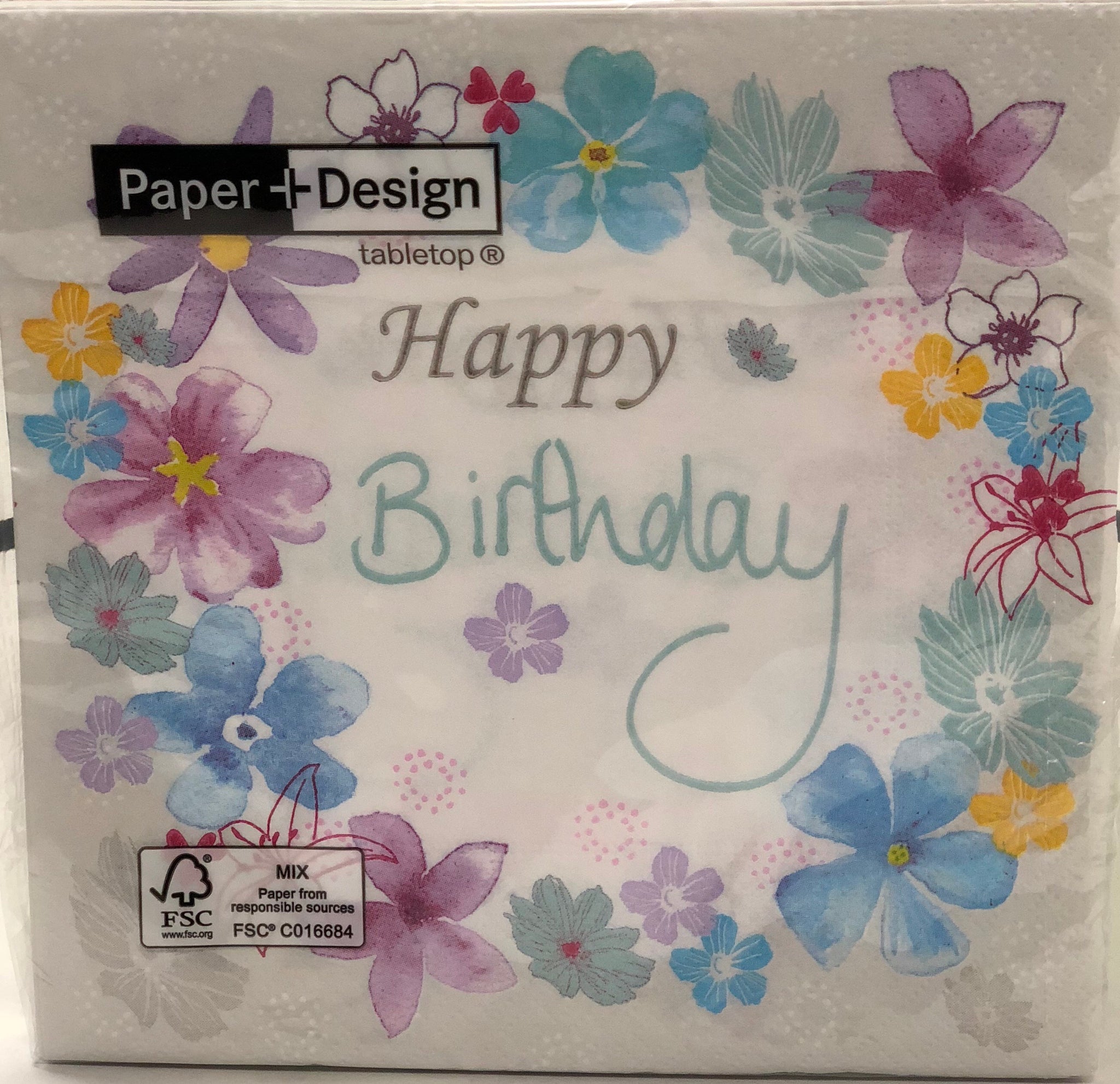 Luncheon Napkin -Birthday Flowers