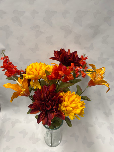 Artificial Fall Mixed Bunch -Orange/Gold