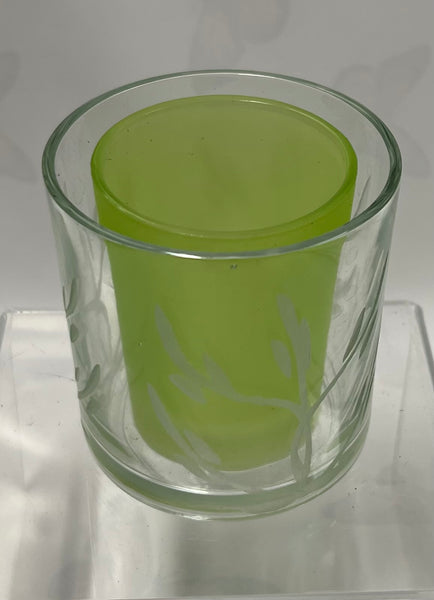 Clear/ Green Candle Holder