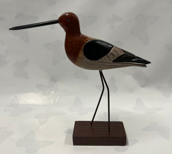 Sea Life- Wooden Bird -Black/Rust/Taupe/Dark Brown