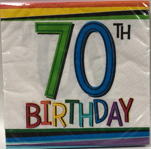 Cocktail Napkin -Rainbow Birthday 70