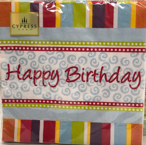 Luncheon Napkin-Birthday stripes