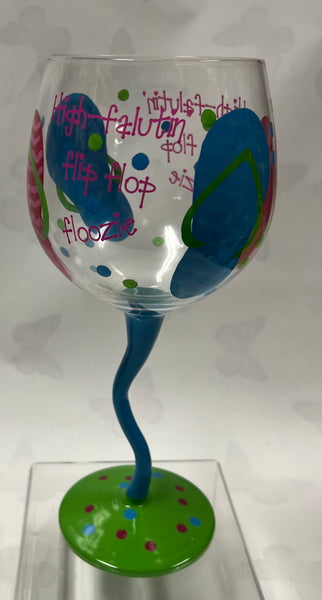 Flip Flop Floozie Wineglass
