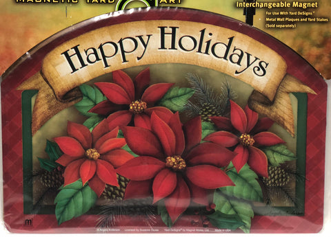 Magnetic Yard Sign -Poinsettia Basket