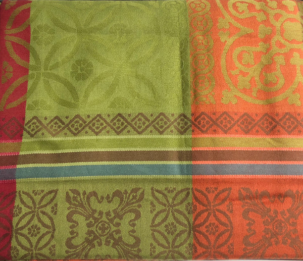 Table Cloth- Green, Orange, Red, Brown and Teal