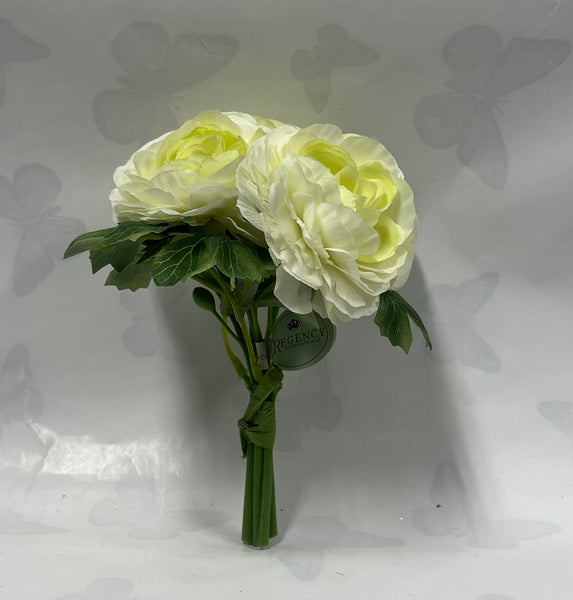Ranunculus Bunch -White/Green