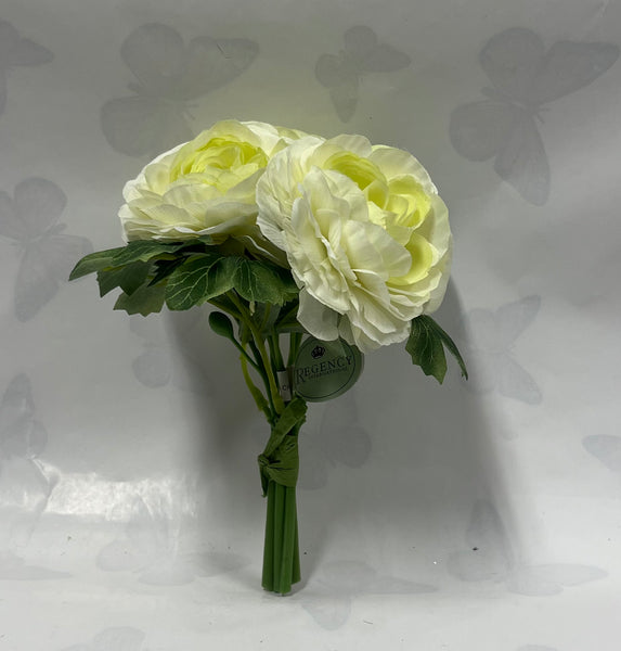 Ranunculus Bunch -White/Green