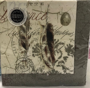 Luncheon Napkin- Embossed - Feathers
