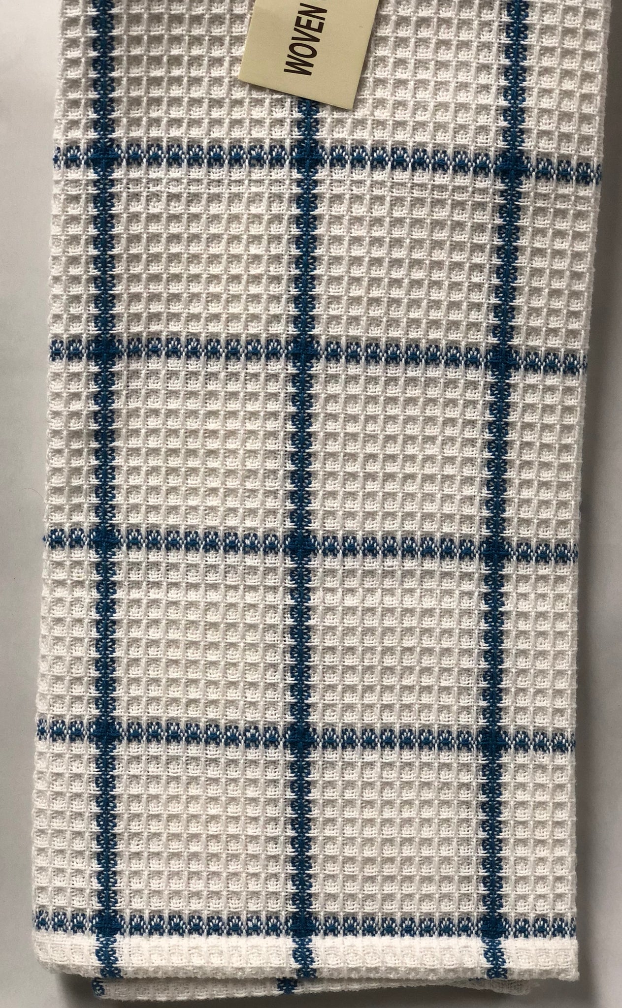 Cotton Kitchen Towels White - Blue