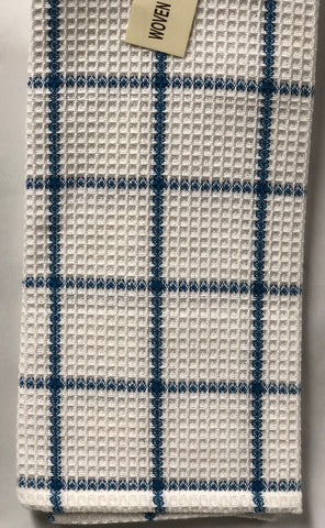 Cotton Kitchen Towels White - Blue