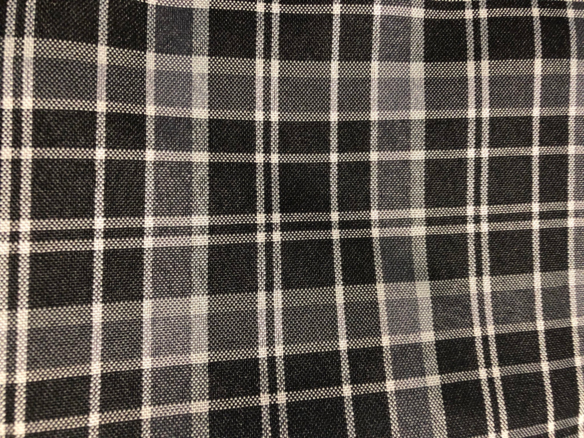 Table Cloth- Small Plaid- Black and Grey