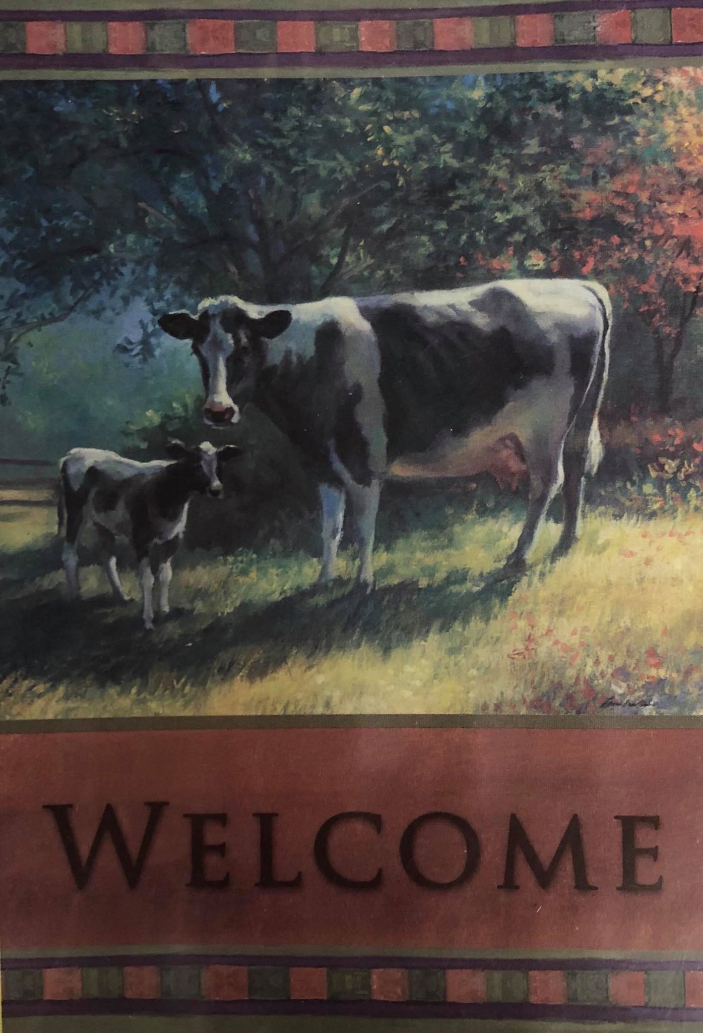 Cows out to Pasture -Large Flag