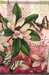 Magnolias & Butterflies - Large Flag