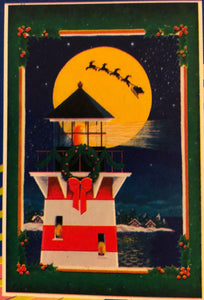 Santa Lighthouse -Large Flag