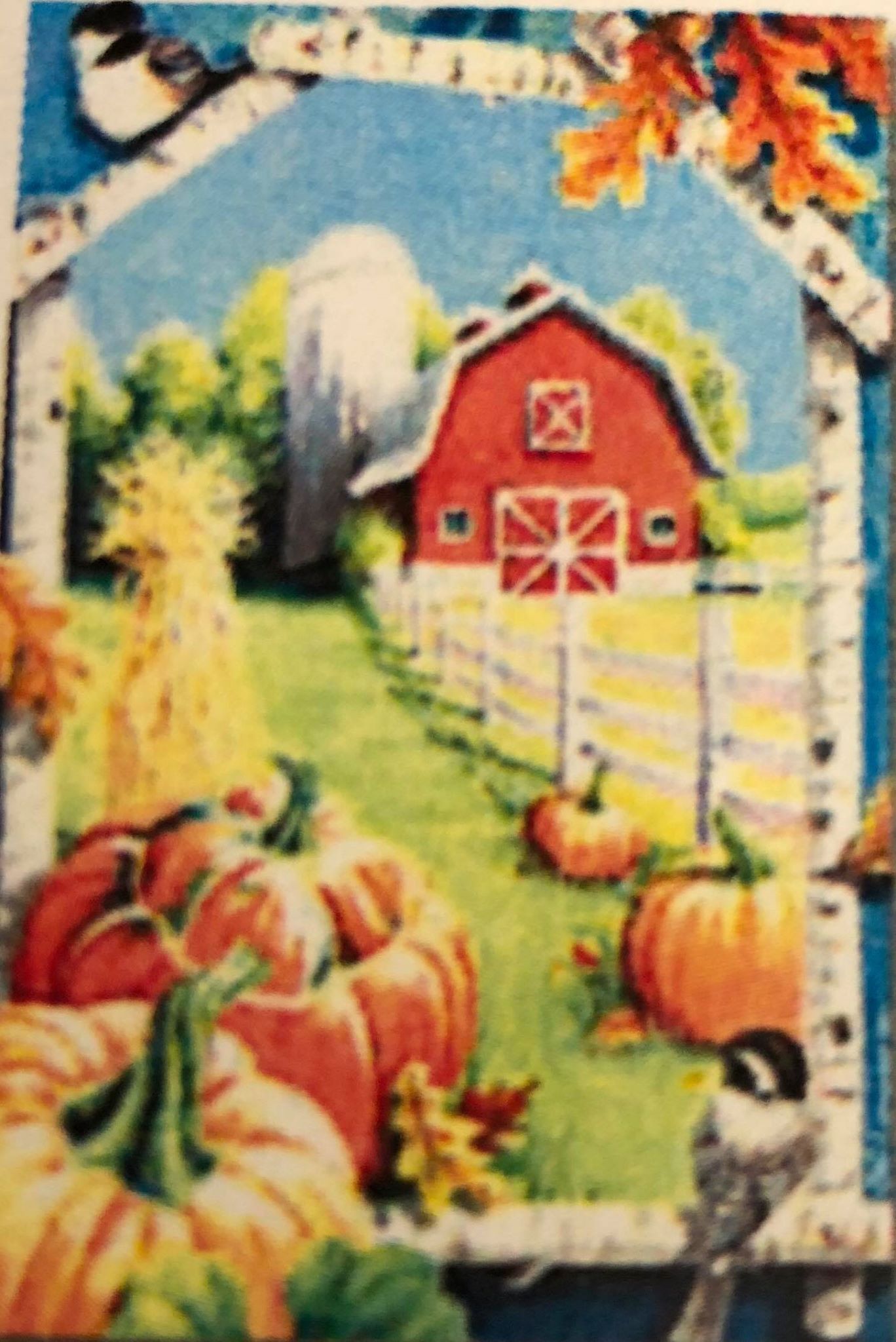 Pumpkins/Barn - Large Flag