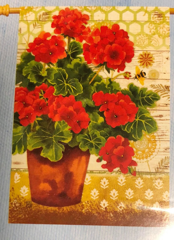 Potted Geraniums -Large Flag