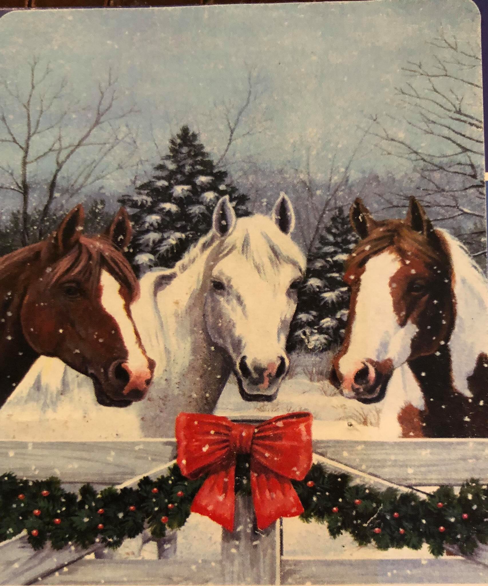 Holiday Horses -Large Flag
