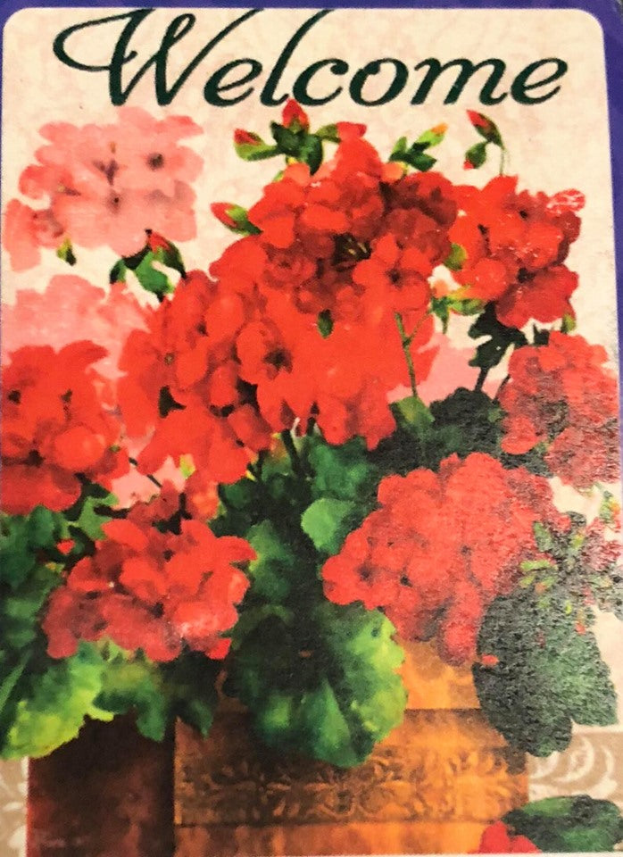 Red Geraniums -Large Flag