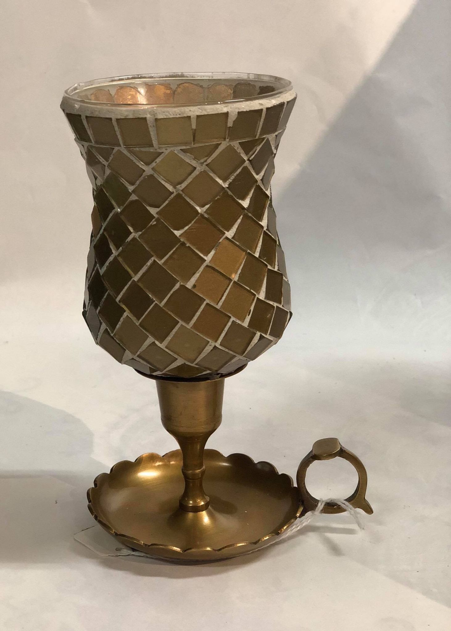 Mosaic glass candle holder