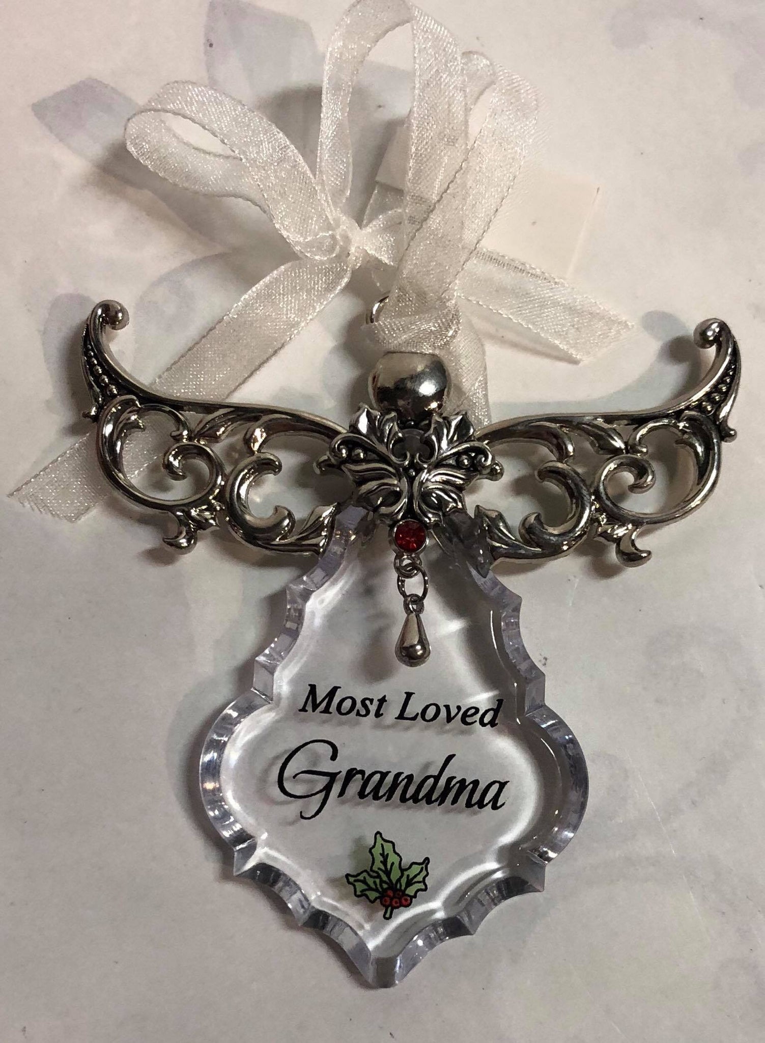 Acrylic Angel Tree Ornament "Most Loved Grandma"