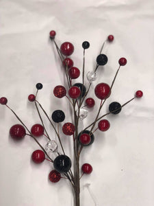 Black, red, clear pick
