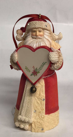 Santa Tree Ornament- holding blank heart