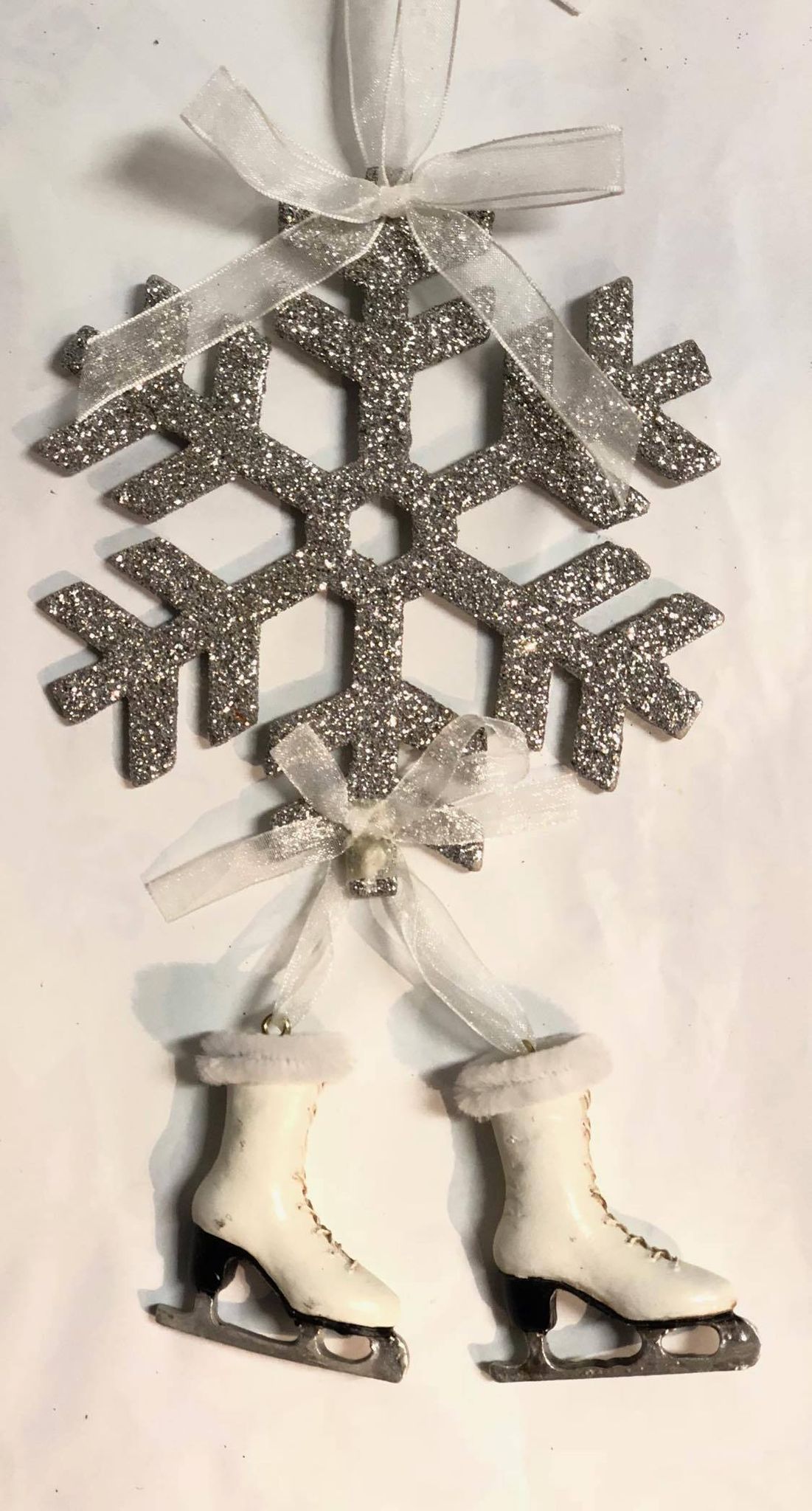 Silver snowflake tree ornament