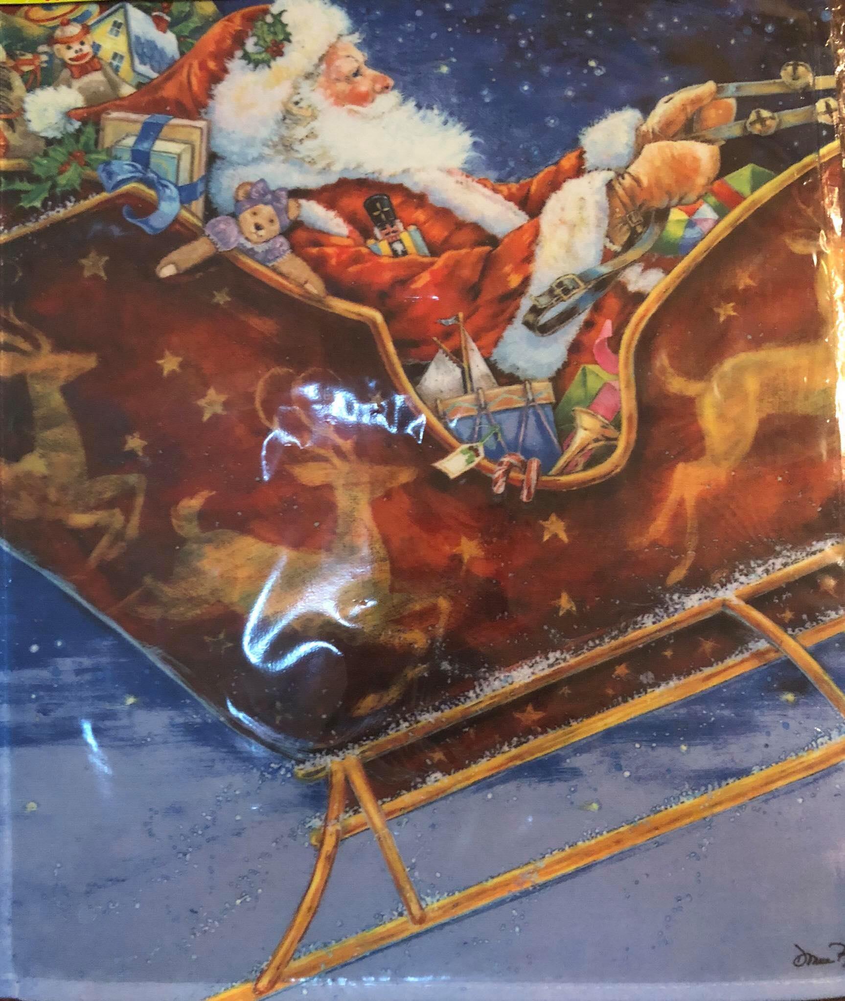 Santa in Sleigh -Small Flag