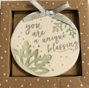 Ceramic Tree Ornament "You are a unique blessing"