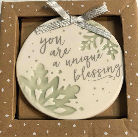 Ceramic Tree Ornament "You are a unique blessing"