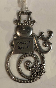 Snowman with sign Tree Ornament "Special Someone"