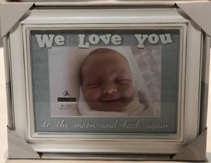 "We Love You" Blue Baby Picture Frame